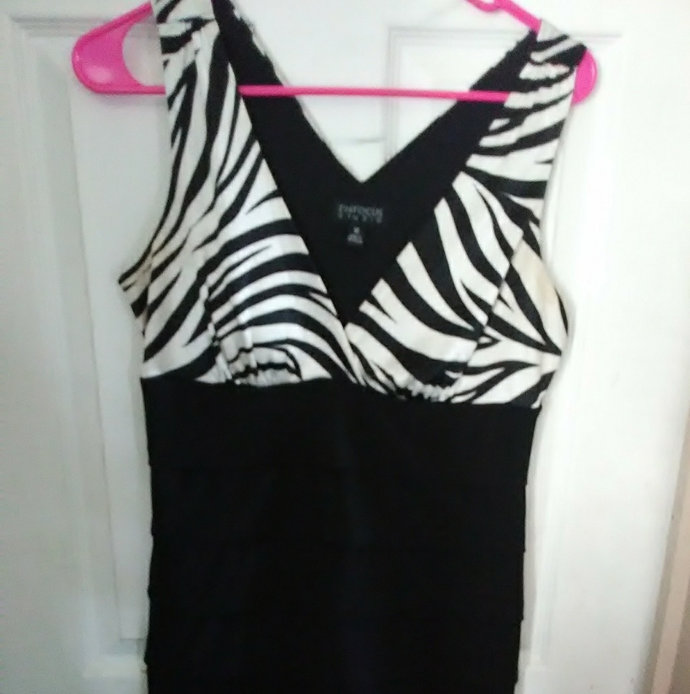 Black zebra print dress